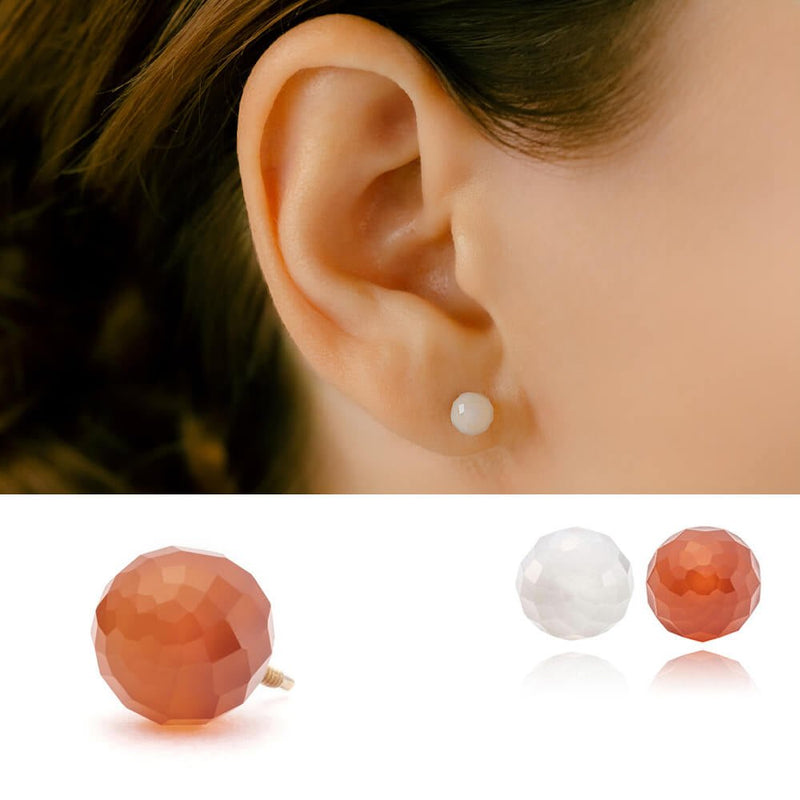 入荷now 口コミ K18 パーツ│16G ボディピアス 軟骨ピアス ミラーカットボール アクセサリー