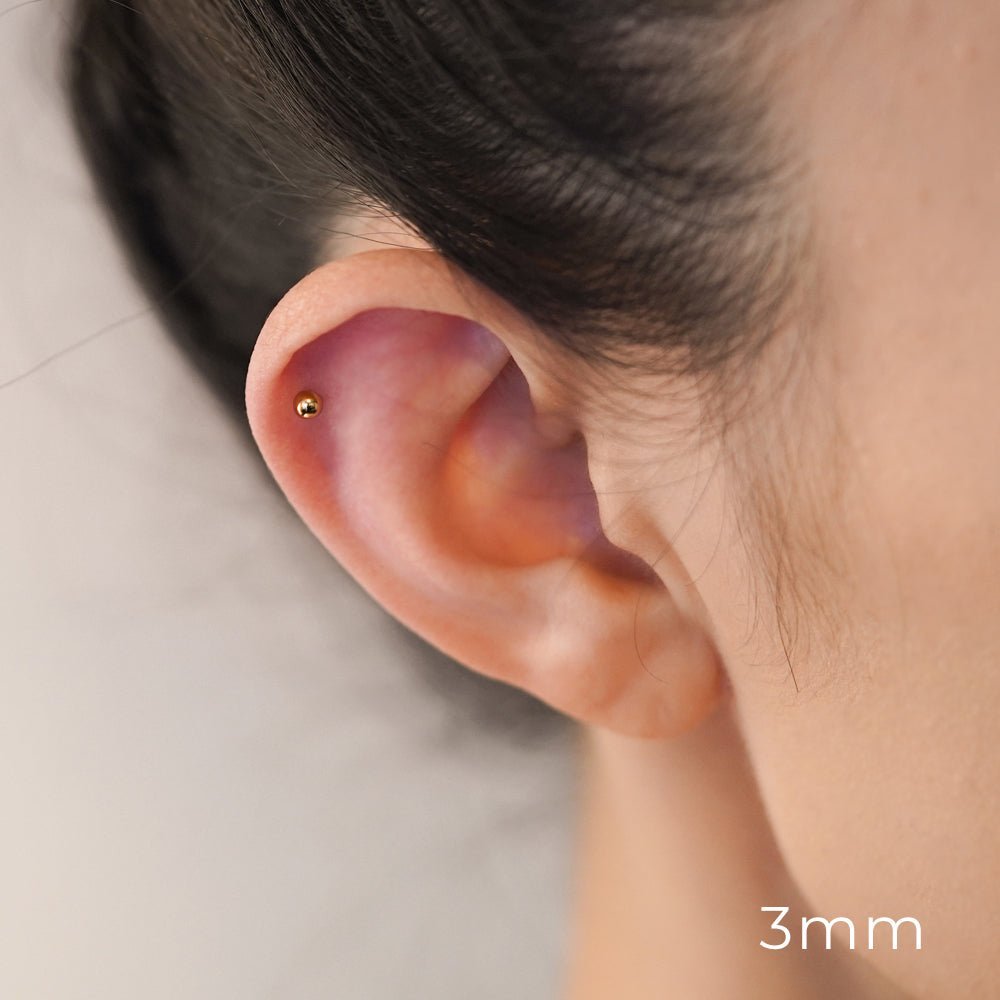 K18・Platinum Ball Earrings│2mm 2.5mm 3mm 3.5mm 4mm – PICOLLET