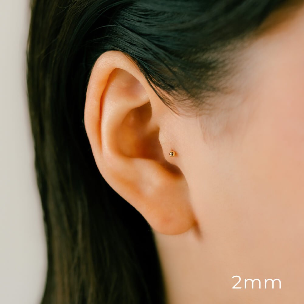 K18・Platinum Ball Earrings│2mm 2.5mm 3mm 3.5mm 4mm – PICOLLET