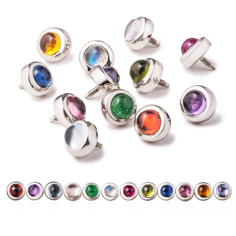 ナッシュ cacatoes & perles vertes ピアス カボッションカットのバースストーンを軟骨に。PICOLLET