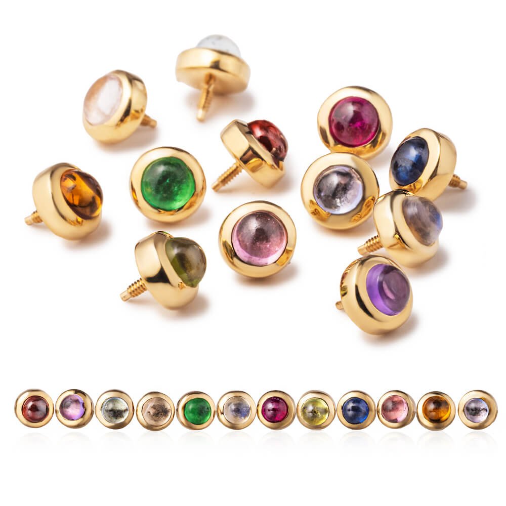 【picollet】 K18 BIRTHSTONE サファイア バースストーン ボディピアス│誕生日プレゼント・ギフトに