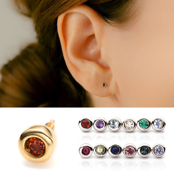 K18/Pt Birth Stone Dot XS