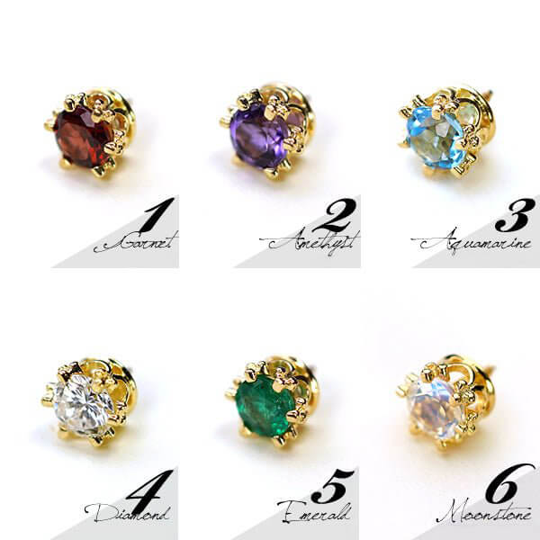 K18/Pt BIRTHSTONE CROWN