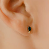 K18/Pt Colored Stone Oval