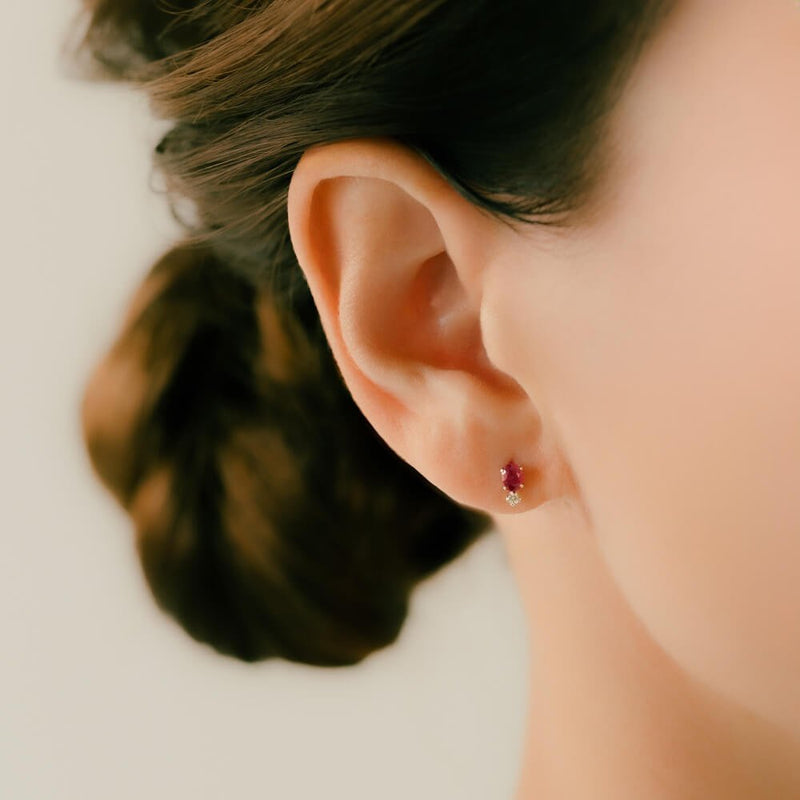 K18 プラチナ 天然カラーストーン 軟骨ピアス – PICOLLET