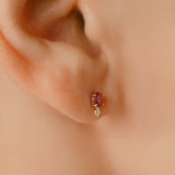 K18/Pt Colored Stone Oval