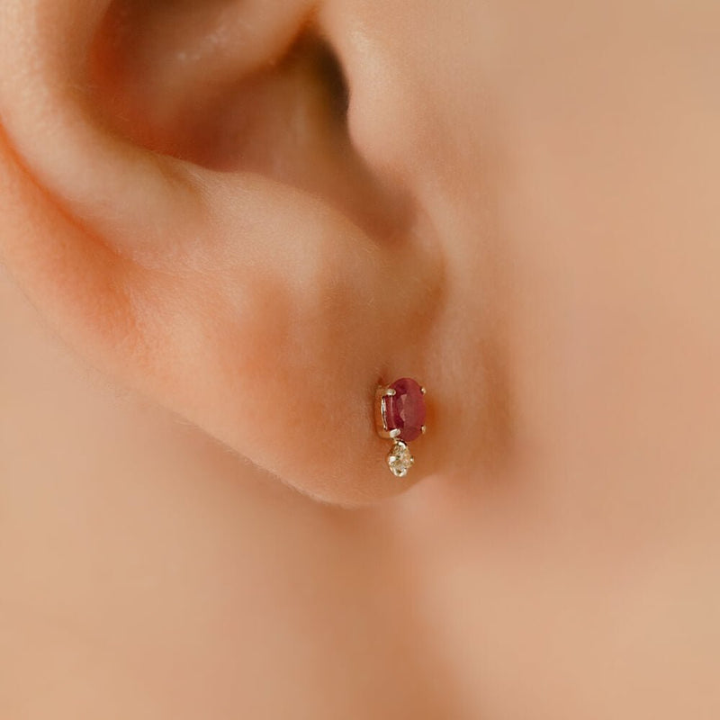 K18 プラチナ 天然カラーストーン 軟骨ピアス – PICOLLET