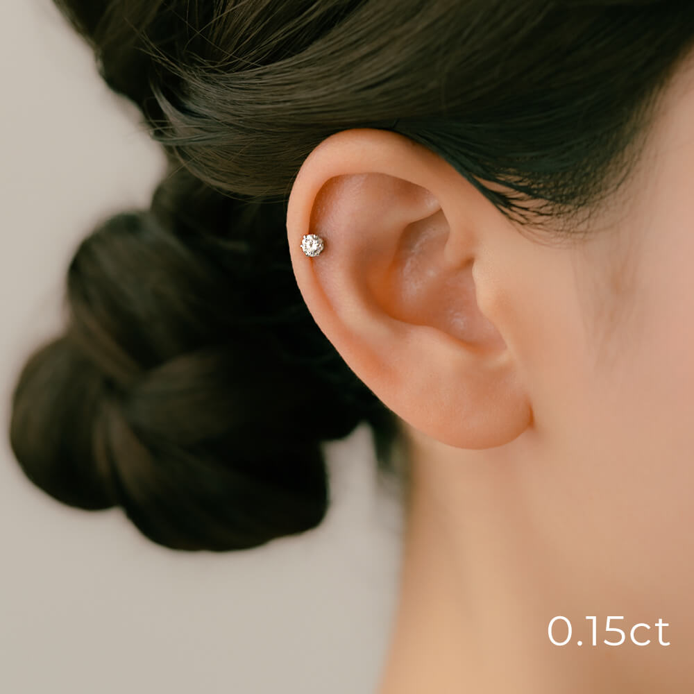 14KWGダイヤモンドピアス ダイヤモンド ボディピアス│上質天然ダイヤモンドのボディピアス K18