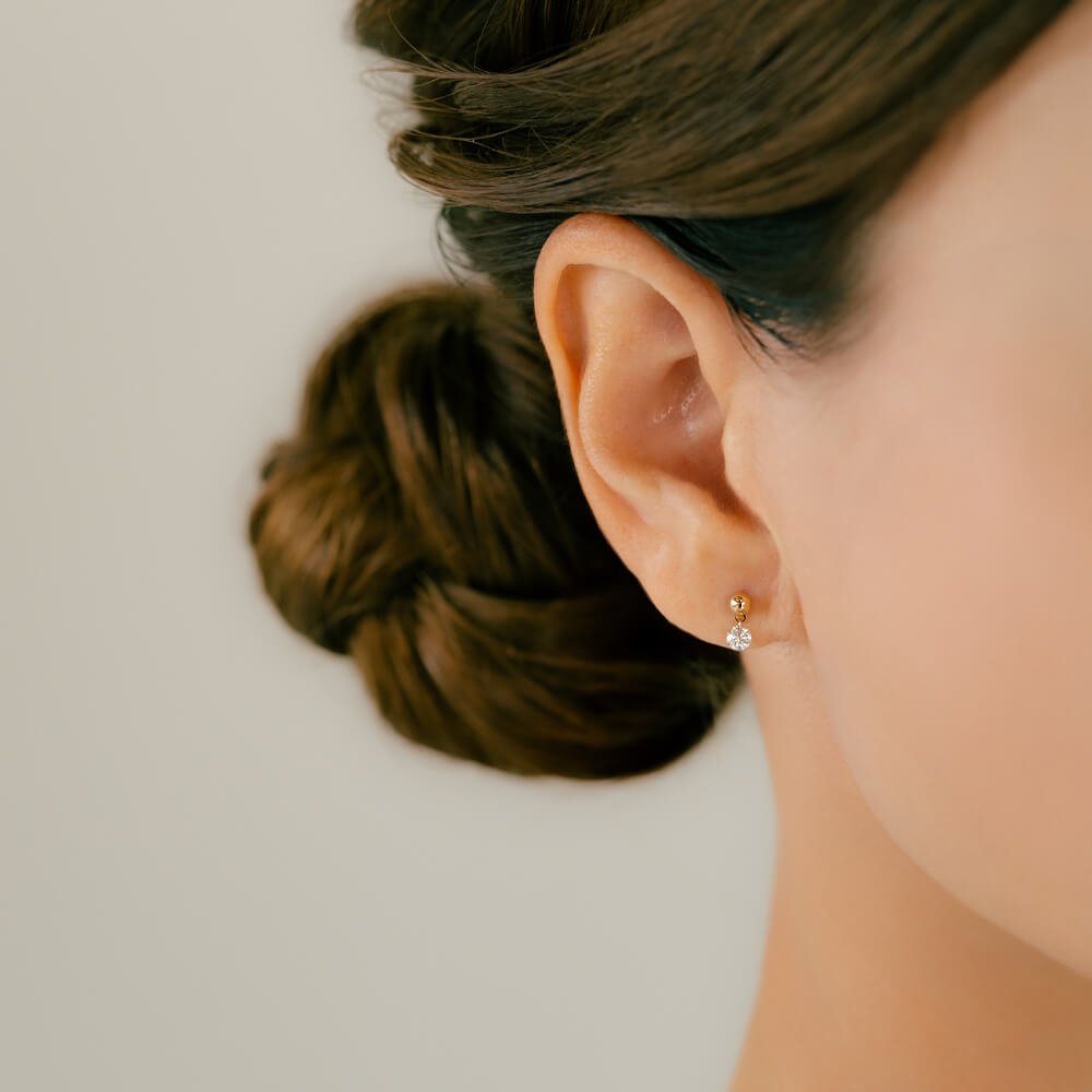 ラウンド ハートモチーフ ピアス用チャーム│ゴールド プラチナ