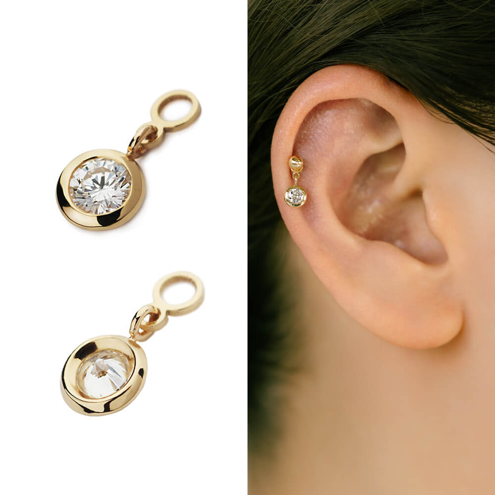 K18/Pt Diamond Charm Bezel – PICOLLET