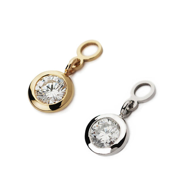 K18/Pt Diamond Charm Bezel