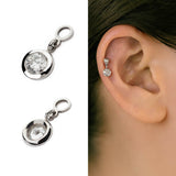 K18/Pt Diamond Charm Bezel
