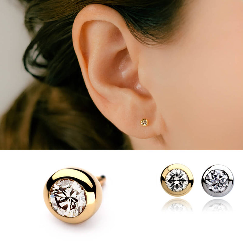 つけっぱなし ピアス プラチナ ダイヤモンド ボディピアス – PICOLLET