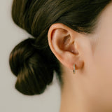 K18/Pt Diamond Hoop