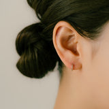 K18/Pt Diamond Hoop