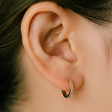 K18/Pt Diamond Hoop