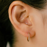 K18/Pt Diamond Hoop