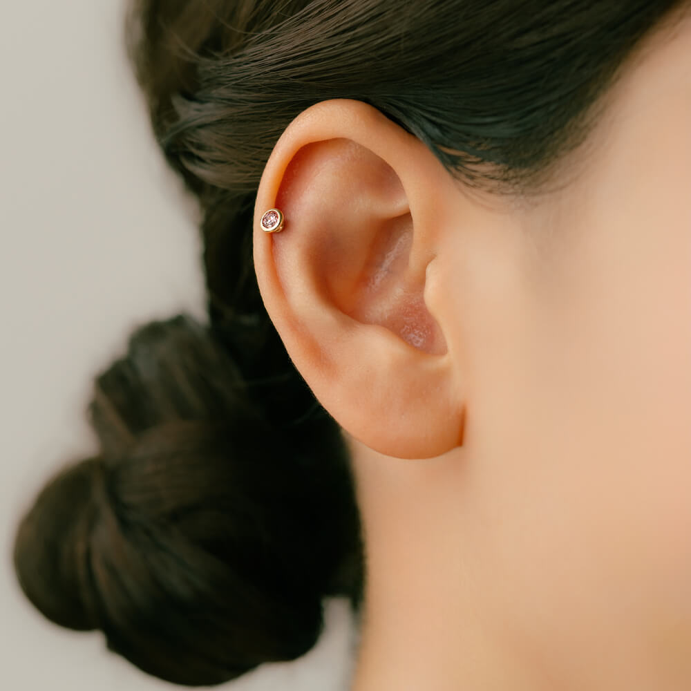 ラボグロウン ピンクダイヤモンド ピアス│K18・プラチナ ラボダイヤ