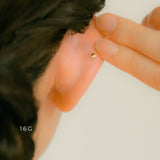 K18/Pt Labret Stud 14G/16G