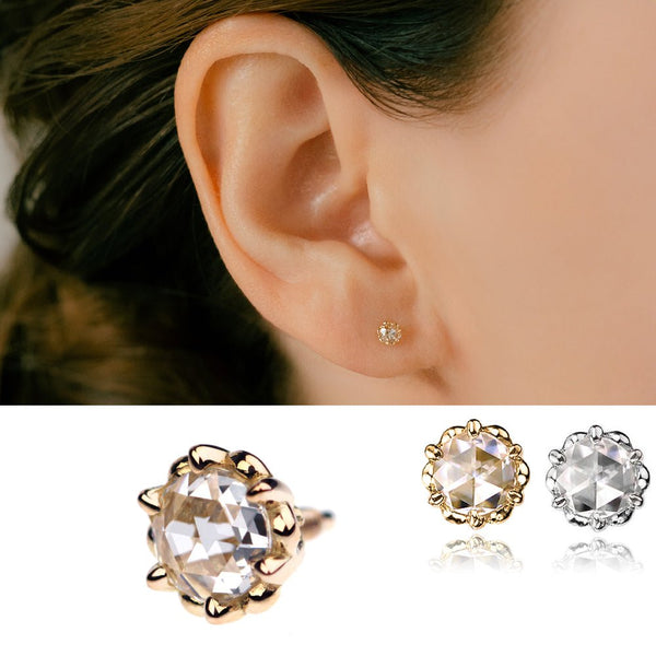 ローズカット ピアス│アンティークカットの輝き – PICOLLET