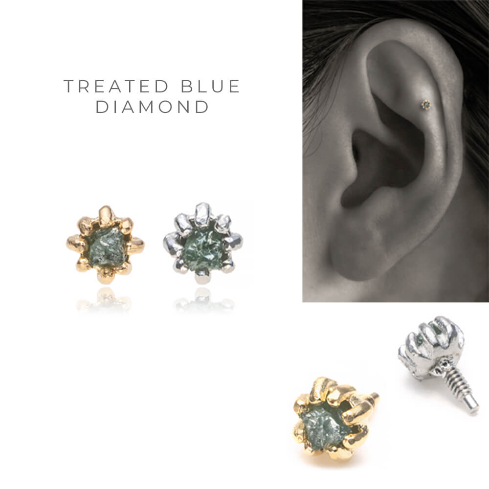 ラフダイヤモンド ボディピアス │ ラフカットダイヤモンドの軟骨