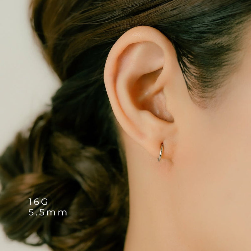 引っかからない・つけっぱなしフープピアス│K18ゴールド/プラチナ