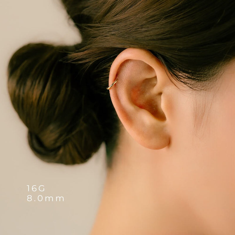 Snag-Free Hoop Earrings | K18 Gold/Platinum Segment Rings 14G/16G