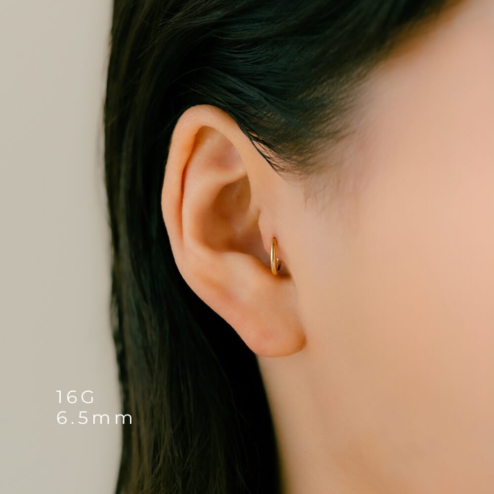 引っかからない・つけっぱなしフープピアス│K18ゴールド/プラチナ