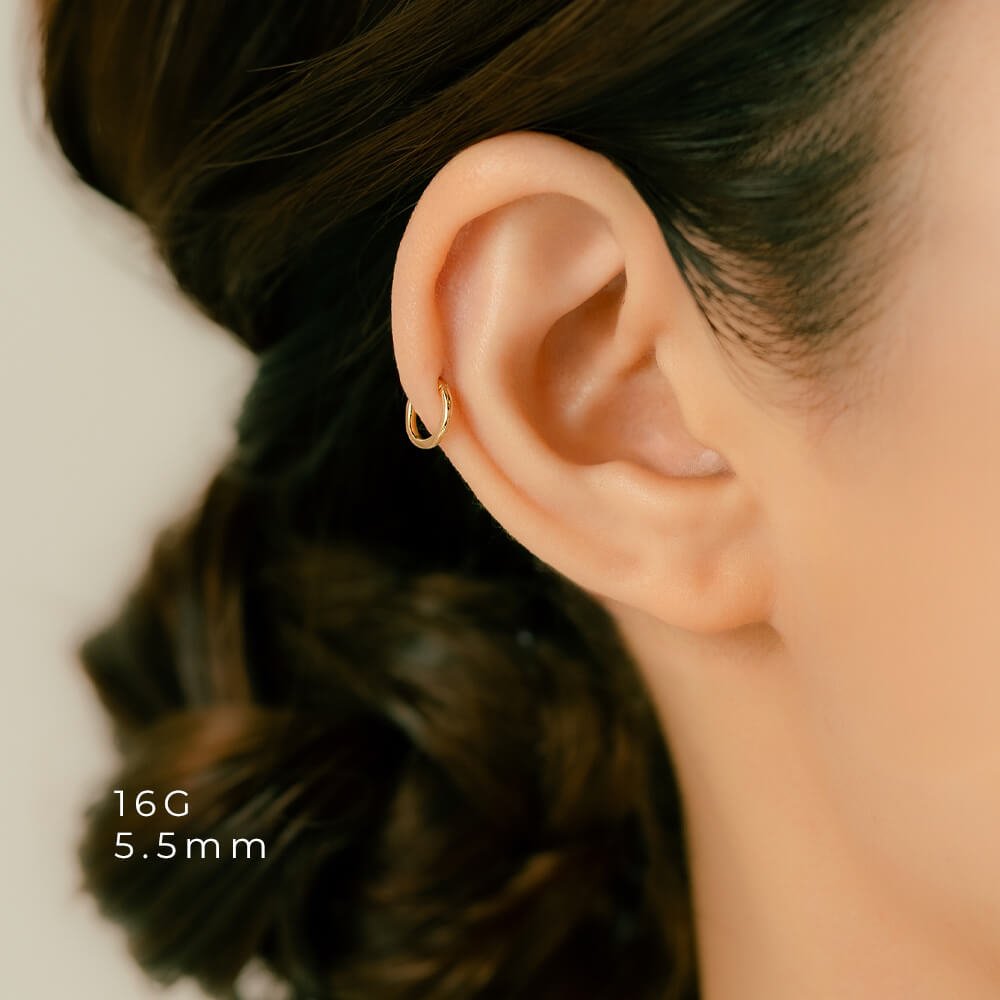 引っかからない・つけっぱなしフープピアス│K18ゴールド/プラチナ