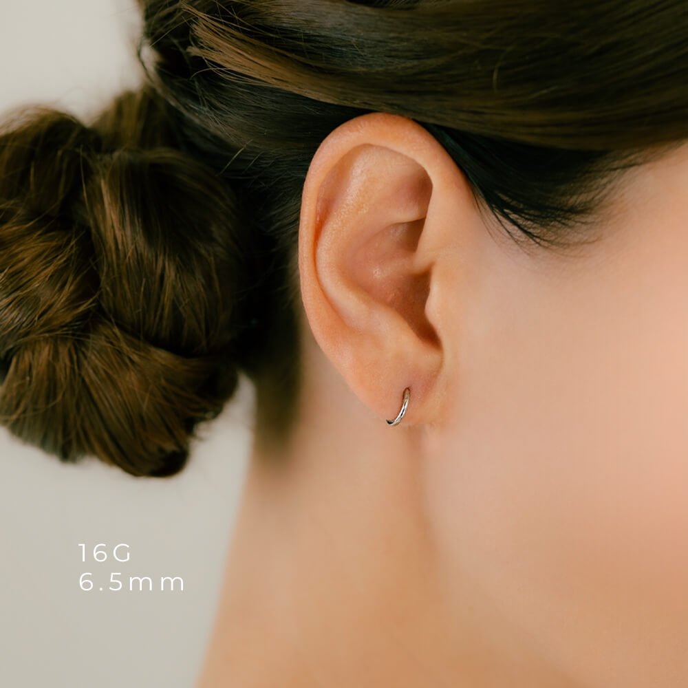 No-Snag Hoop Earrings｜K18 Gold/Platinum Segment Ring 14G/16G