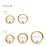 K18/Pt Segmentring Barbell 14G/16G