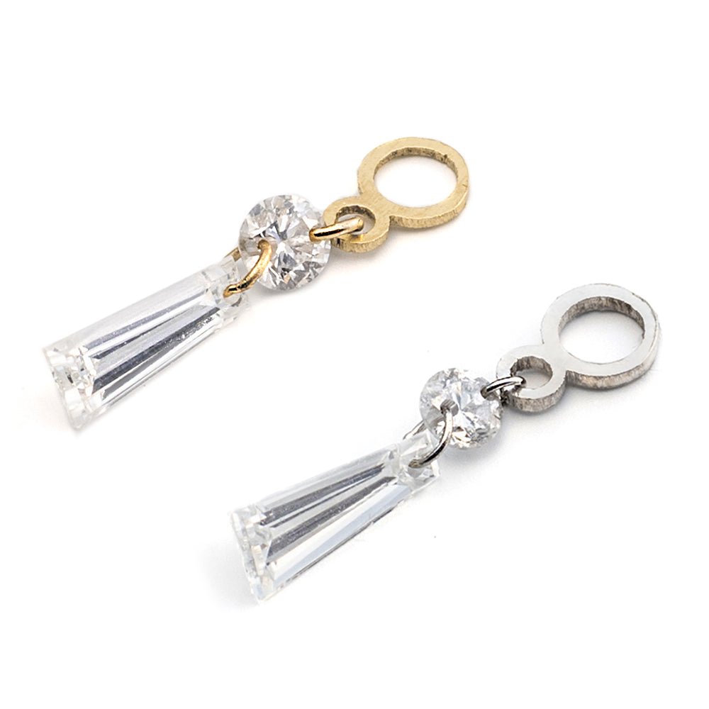 K18 プラチナ ダイヤモンド テーパーダイヤモンド ボディピアス│ 誕生 