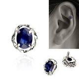 K18/Pt Oval Sapphire