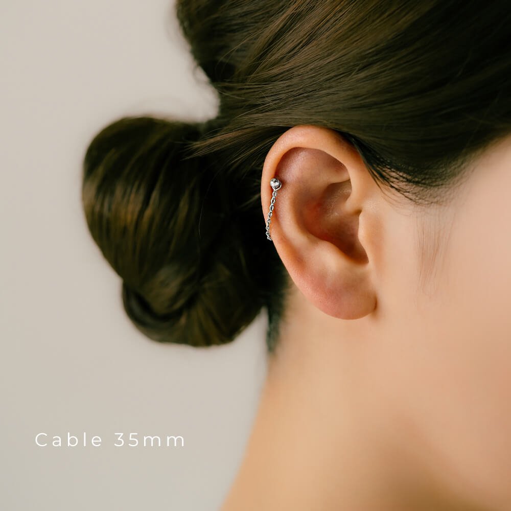 ピアス チャーム│プラチナ チェーン チャーム│金属アレルギー