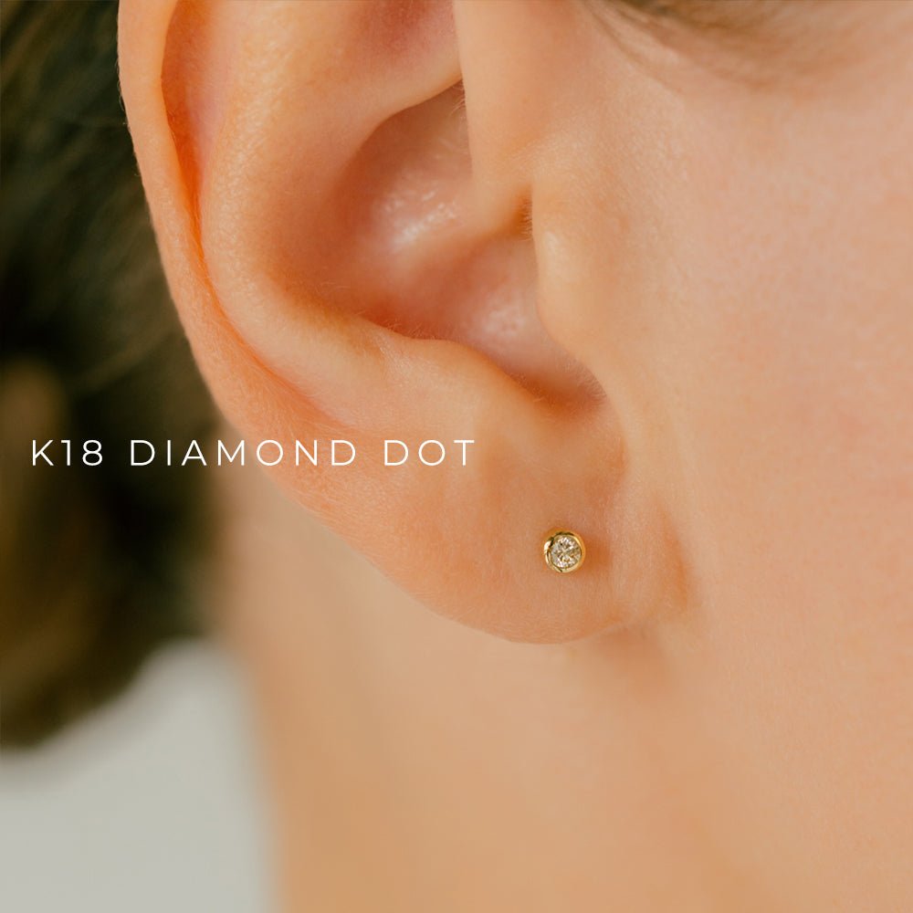 ストレートセット 天然ダイヤモンド ボディピアス│K18/Pt 0.05ct