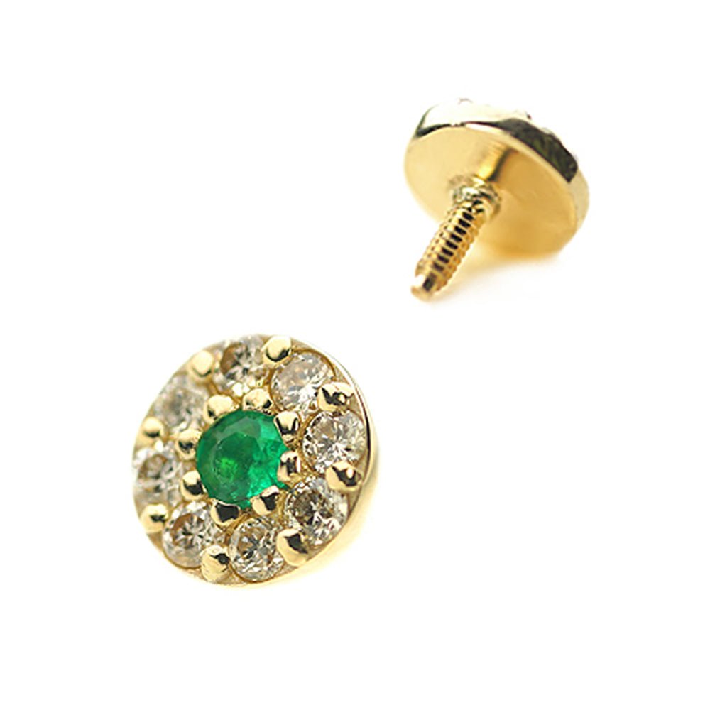 K10 カラーストーン＆ダイヤモンド 軟骨ピアス・ボディピアス