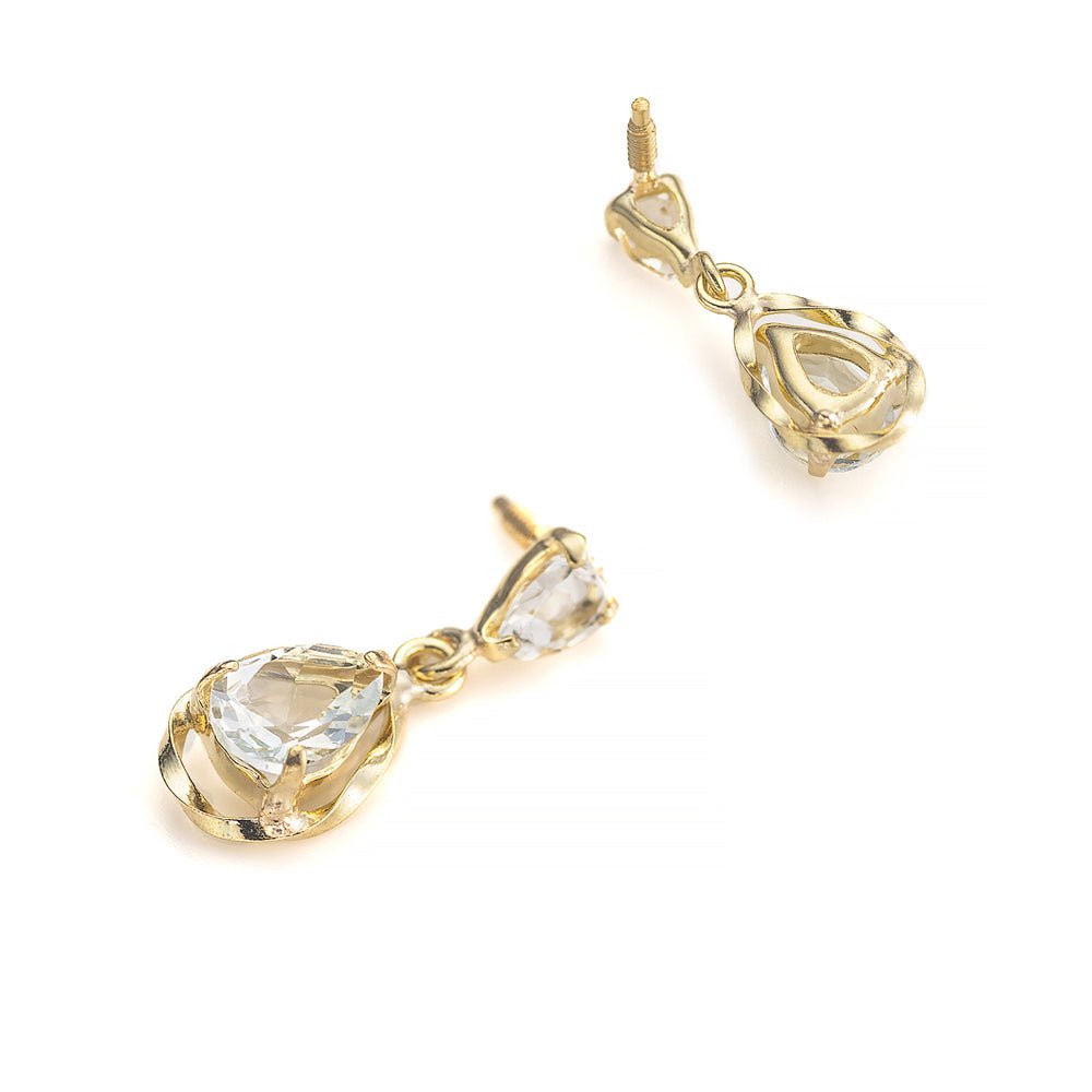 K10ホワイトトパーズ │ ペア―シェイプのトパーズが揺れるかわいい軟骨