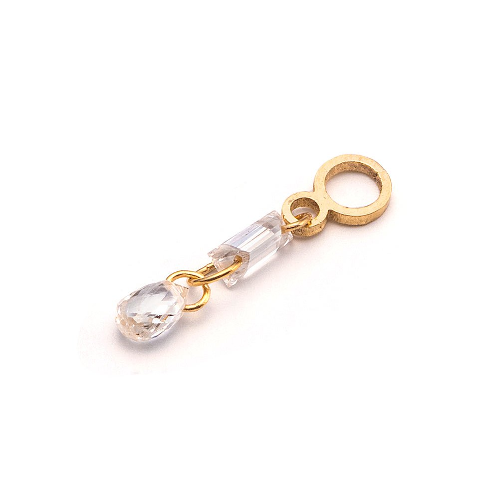 PICOLLET チャーム　 K18 DIAMOND イエローゴールド K18 ダイヤモンド ブリオレットカット ボディピアス│ 誕生日