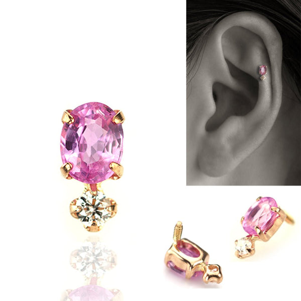 K18pg pink Sapphire Diamond - picollet
